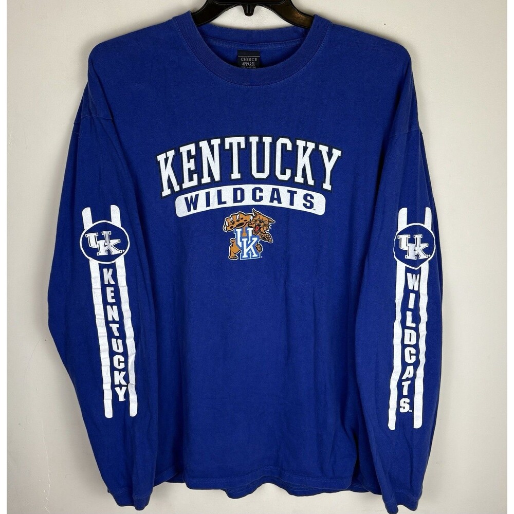 Vintage 90s Y2K Kentucky Wildcats Graphic Long Sleeve T-Shirt / Blue / Size XXL